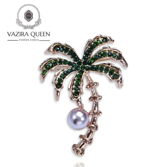 VQ Palm Tree Brooch - Picture 1 of 6